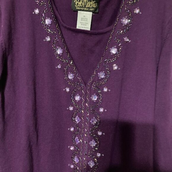 Bob Mackie Wearable Art Cardigan Sweater with Tank – Used - Picture 3 of 11